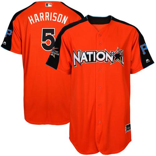 Pirates #5 Josh Harrison Orange All-Star National League Stitched MLB Jersey